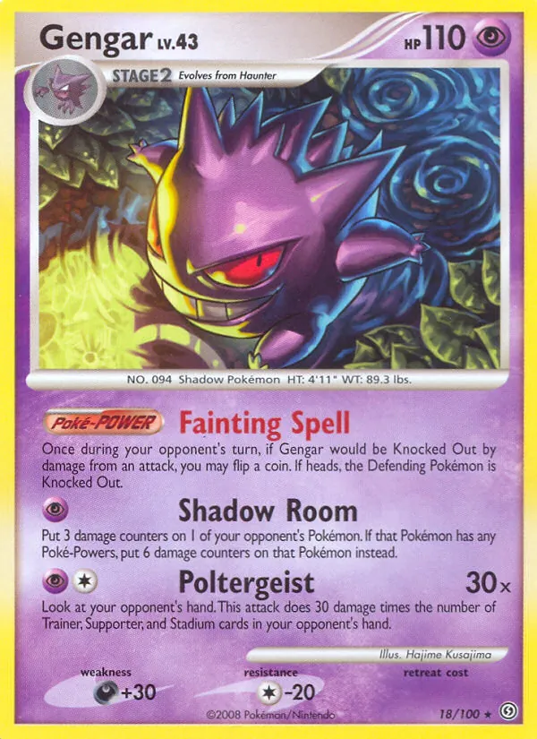 Carta Gengar, número 18/100 da coleção Stormfront