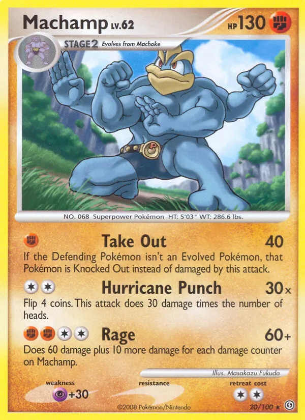 Carta Machamp, número 20/100 da coleção Stormfront