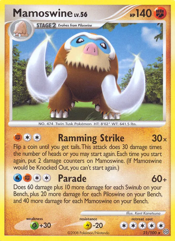 Carta Mamoswine, número 21/100 da coleção Stormfront