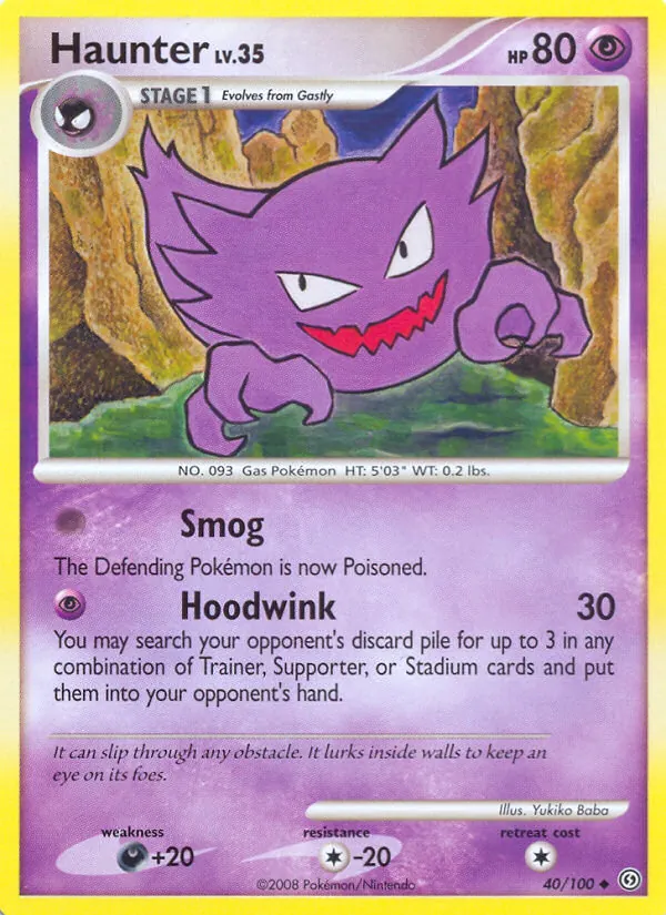 Carta Haunter, número 40/100 da coleção Stormfront