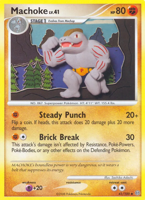 Carta Machoke, número 41/100 da coleção Stormfront