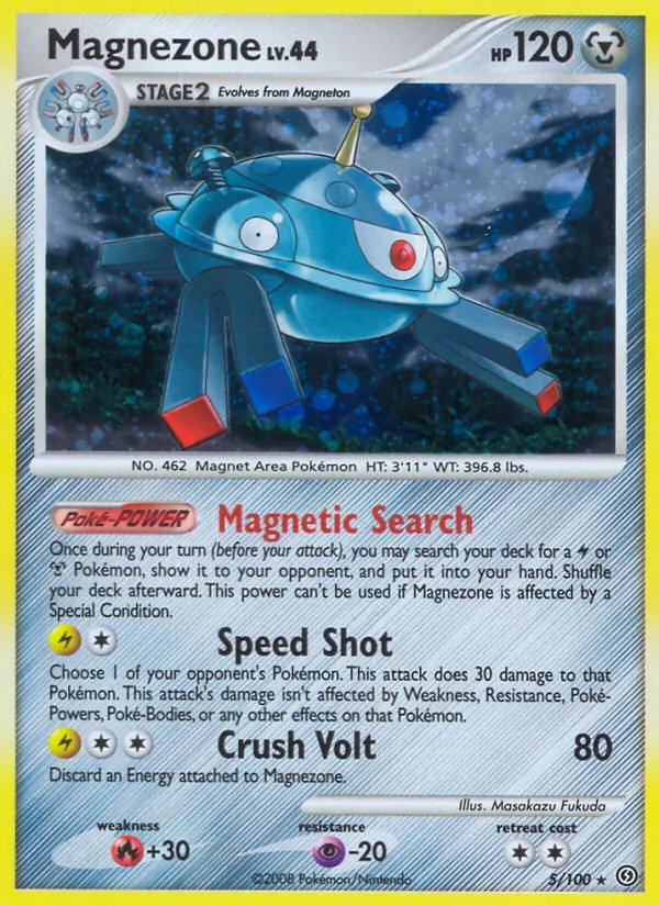 Carta Magnezone, número 5/100 da coleção Stormfront
