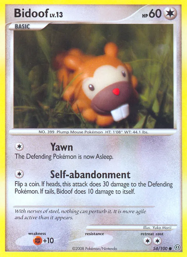 Carta Bidoof, número 54/100 da coleção Stormfront