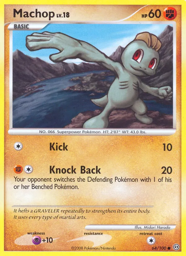 Carta Machop, número 64/100 da coleção Stormfront