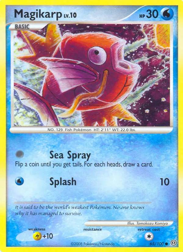 Carta Magikarp, número 65/100 da coleção Stormfront