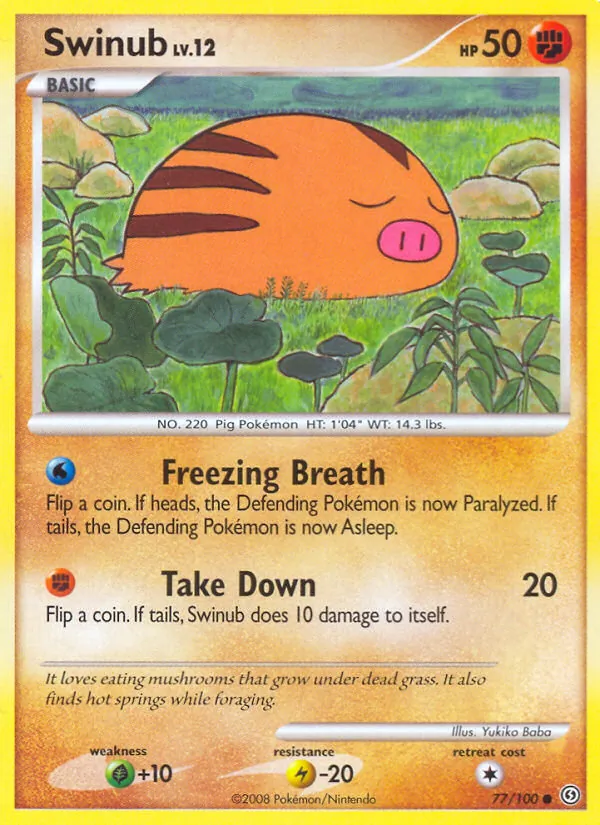 Carta Swinub, número 77/100 da coleção Stormfront