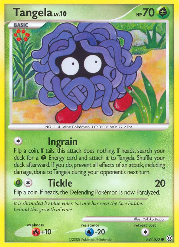 Carta Tangela, número 78/100 da coleção Stormfront
