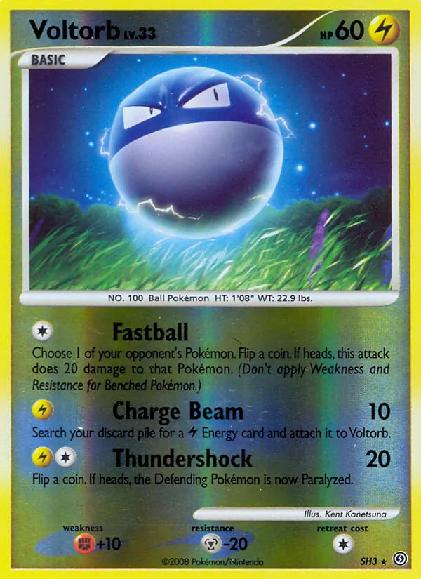 Carta Voltorb, número SH3/100 da coleção Stormfront