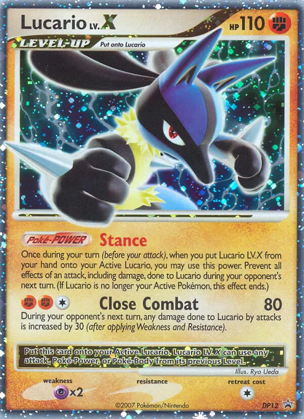 Carta Lucario, número DP12/56 da coleção DP Black Star Promos