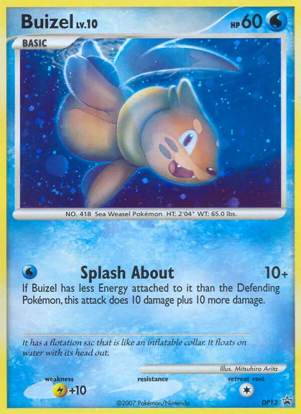 Carta Buizel, número DP13/56 da coleção DP Black Star Promos