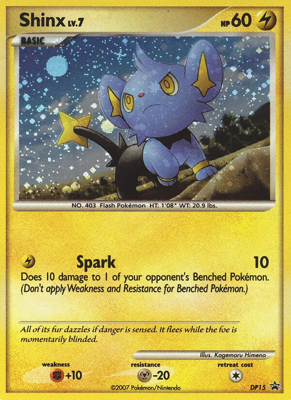 Carta Shinx, número DP15/56 da coleção DP Black Star Promos