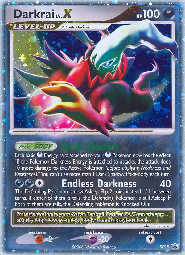 Carta Darkrai, número DP19/56 da coleção DP Black Star Promos