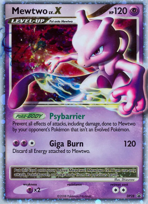 Carta Mewtwo, número DP28/56 da coleção DP Black Star Promos