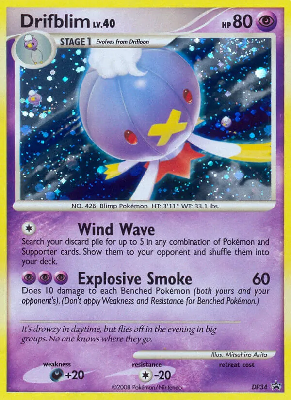 Carta Drifblim, número DP34/56 da coleção DP Black Star Promos