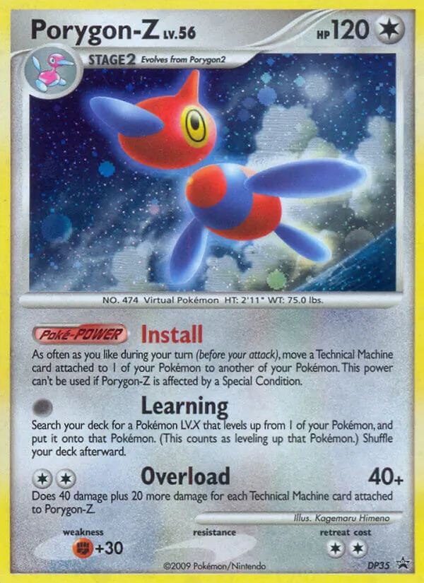 Carta Porygon-Z, número DP35/56 da coleção DP Black Star Promos
