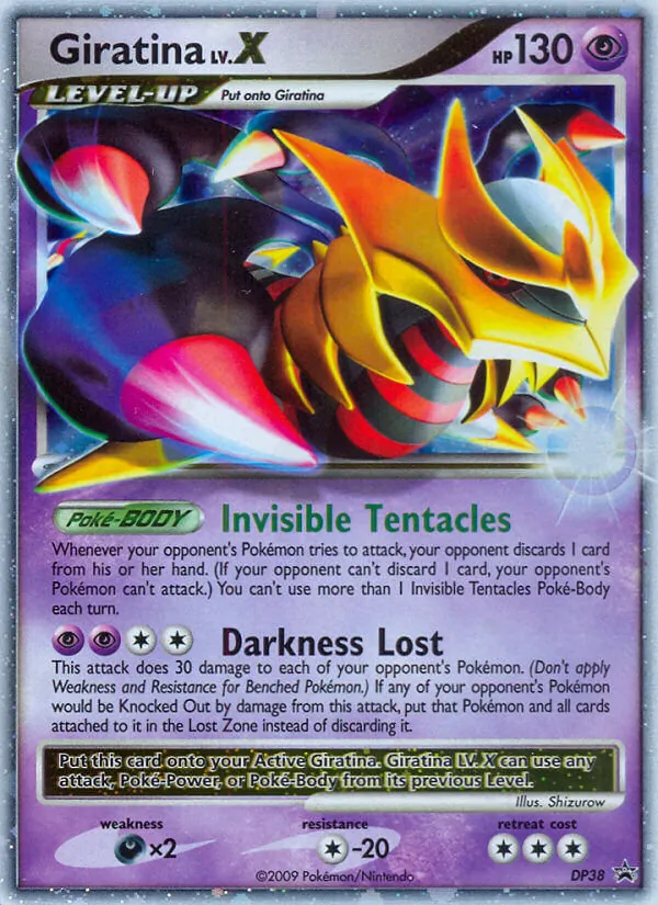Carta Giratina, número DP38/56 da coleção DP Black Star Promos