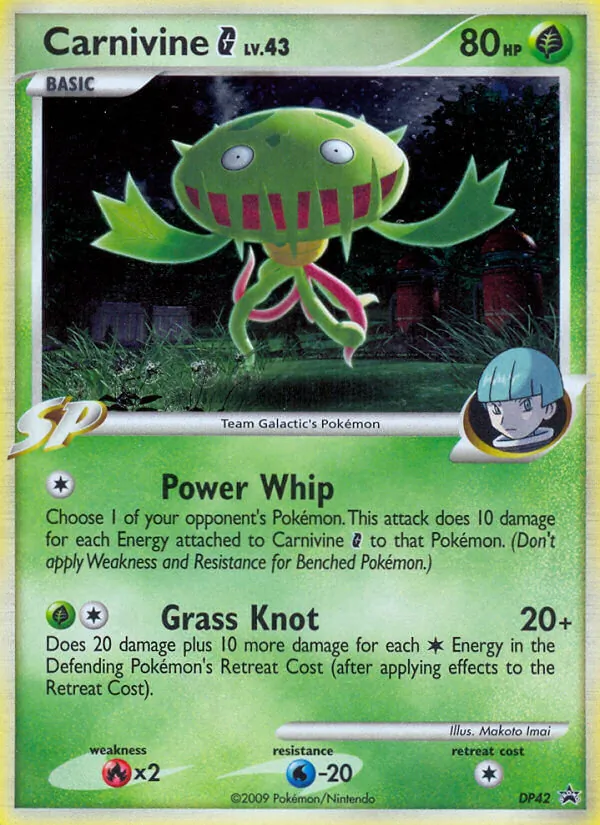 Carta Carnivine G, número DP42/56 da coleção DP Black Star Promos