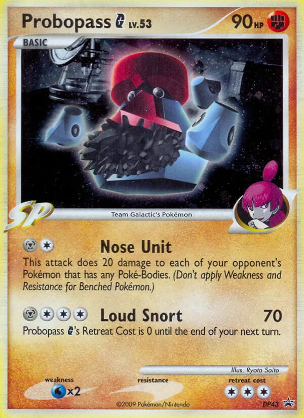 Carta Probopass G, número DP43/56 da coleção DP Black Star Promos