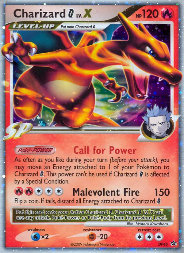 Carta Charizard G, número DP45/56 da coleção DP Black Star Promos