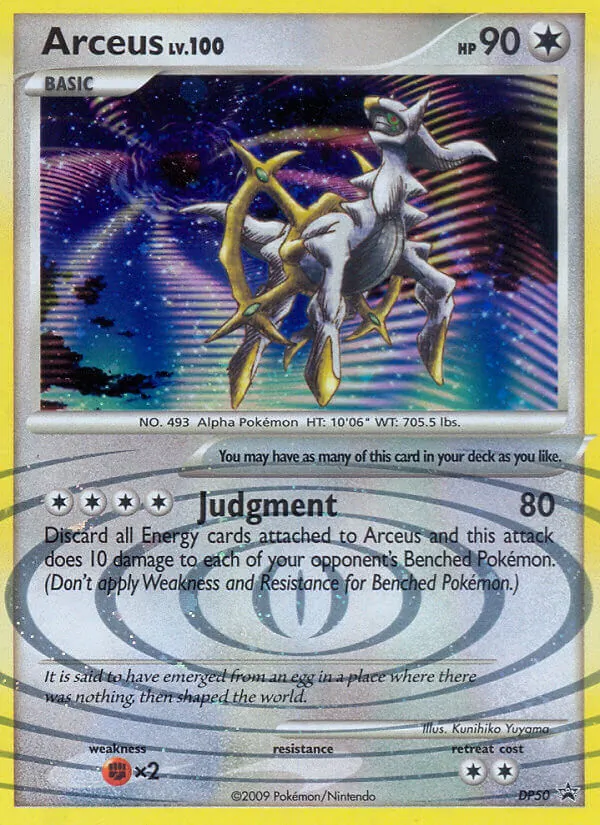 Carta Arceus, número DP50/56 da coleção DP Black Star Promos