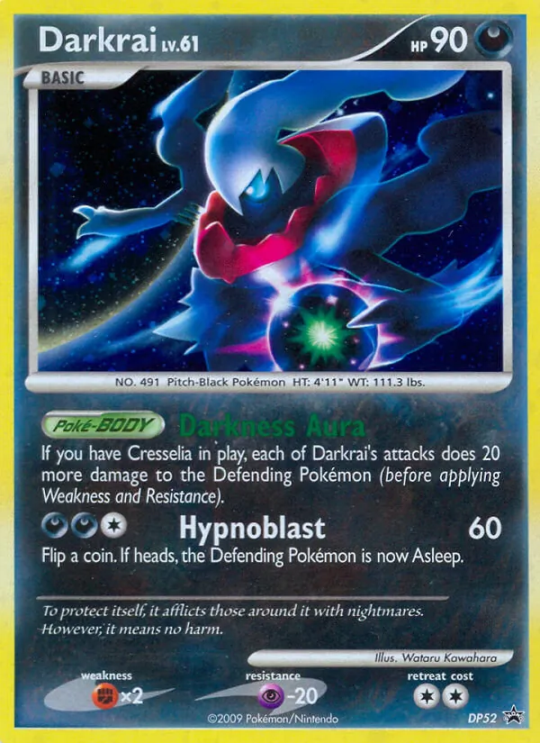 Carta Darkrai, número DP52/56 da coleção DP Black Star Promos