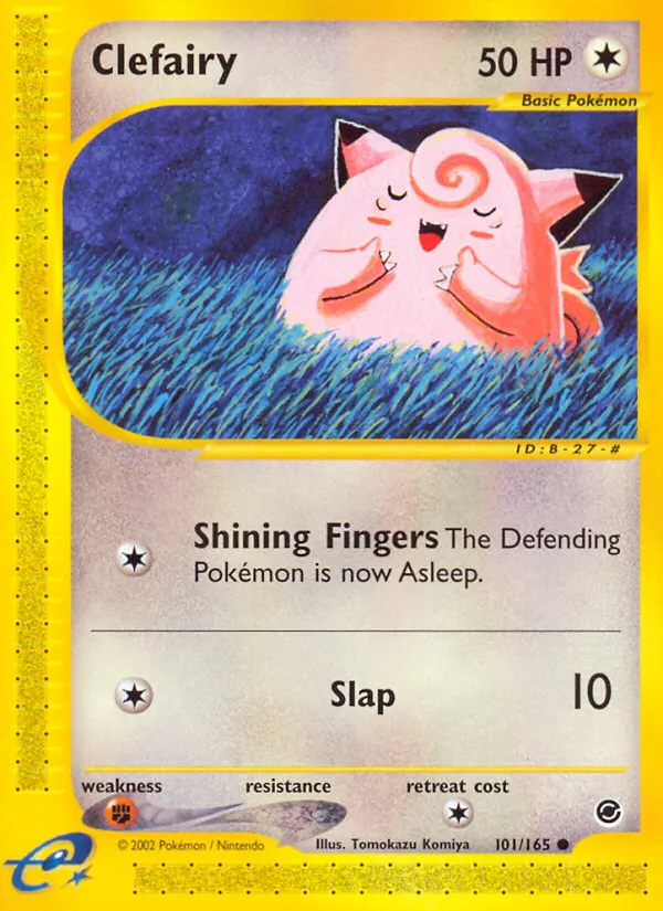 Carta Clefairy, número 101/165 da coleção Expedition Base Set