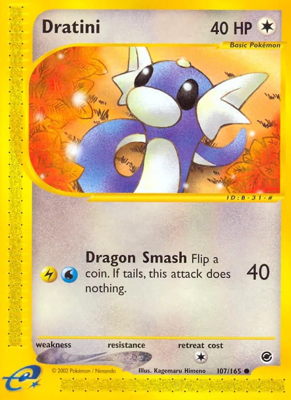 Carta Dratini, número 107/165 da coleção Expedition Base Set