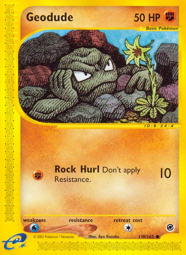 Carta Geodude, número 110/165 da coleção Expedition Base Set