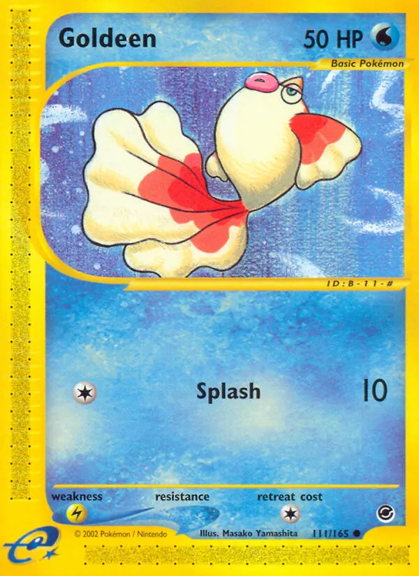 Carta Goldeen, número 111/165 da coleção Expedition Base Set