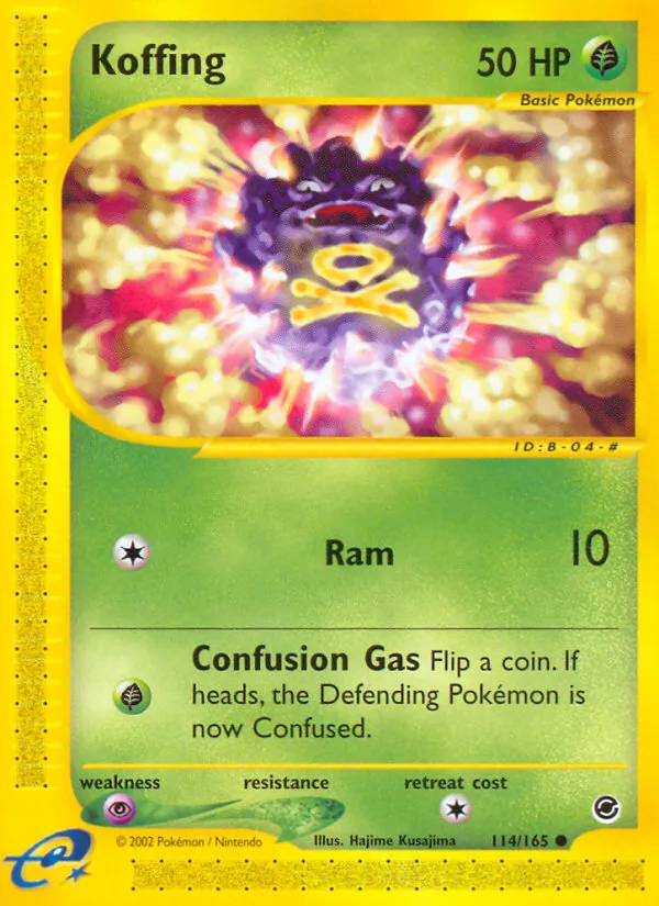 Carta Koffing, número 114/165 da coleção Expedition Base Set