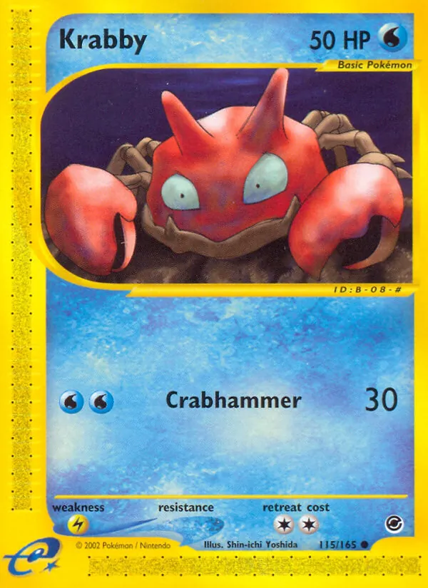 Carta Krabby, número 115/165 da coleção Expedition Base Set