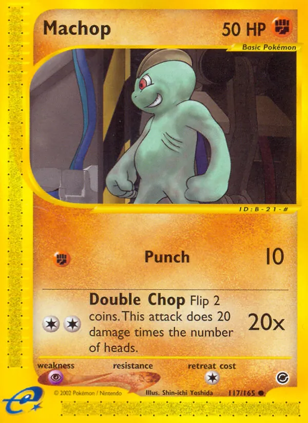 Carta Machop, número 117/165 da coleção Expedition Base Set