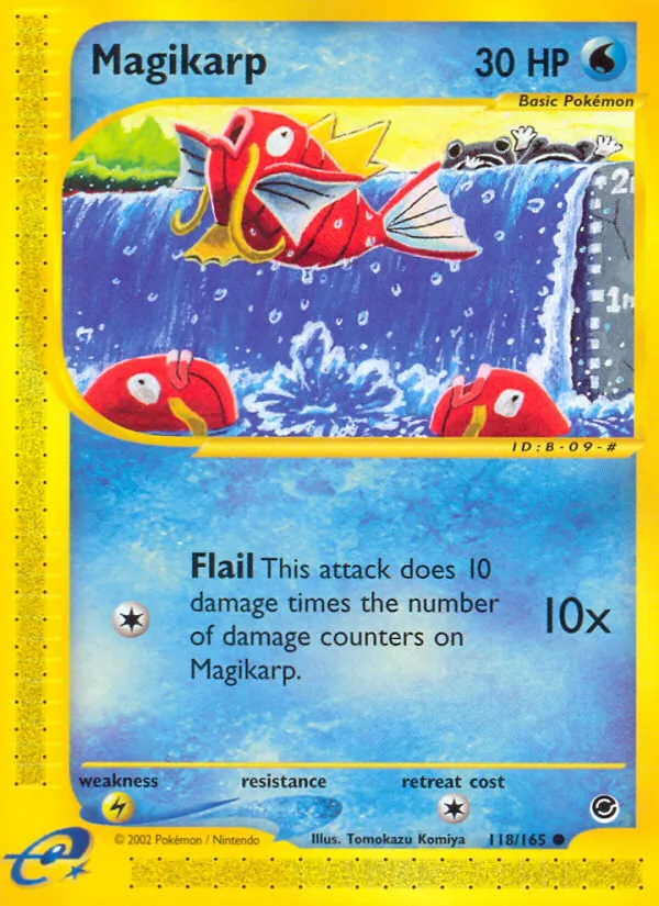 Carta Magikarp, número 118/165 da coleção Expedition Base Set