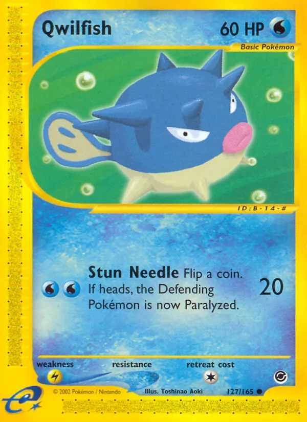 Carta Qwilfish, número 127/165 da coleção Expedition Base Set