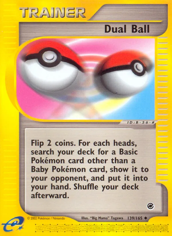 Carta Dual Ball, número 139/165 da coleção Expedition Base Set