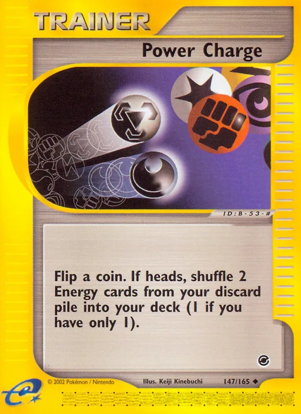 Carta Power Charge, número 147/165 da coleção Expedition Base Set