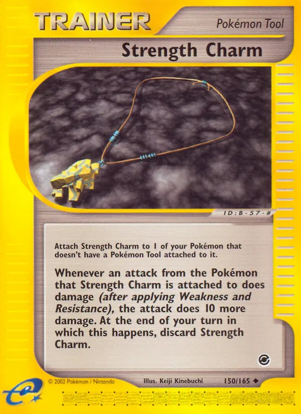 Carta Strength Charm, número 150/165 da coleção Expedition Base Set