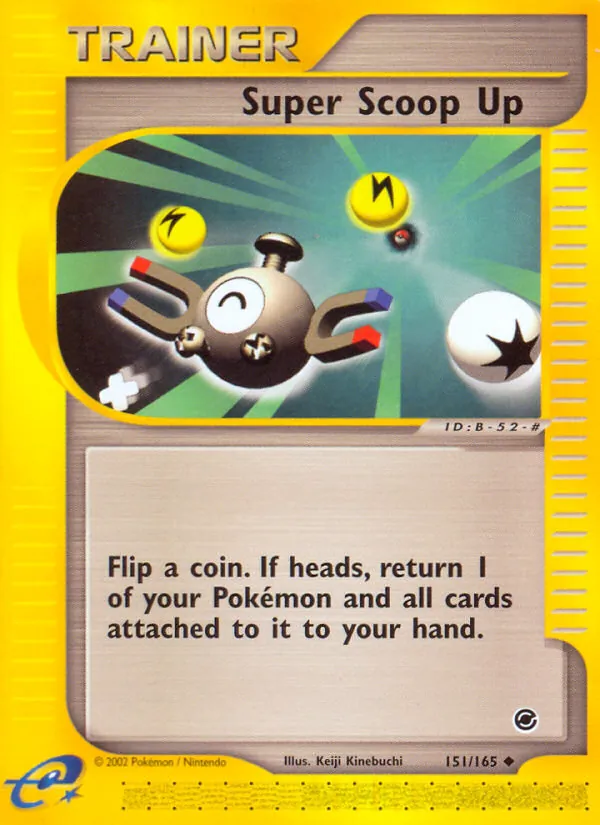Carta Super Scoop Up, número 151/165 da coleção Expedition Base Set