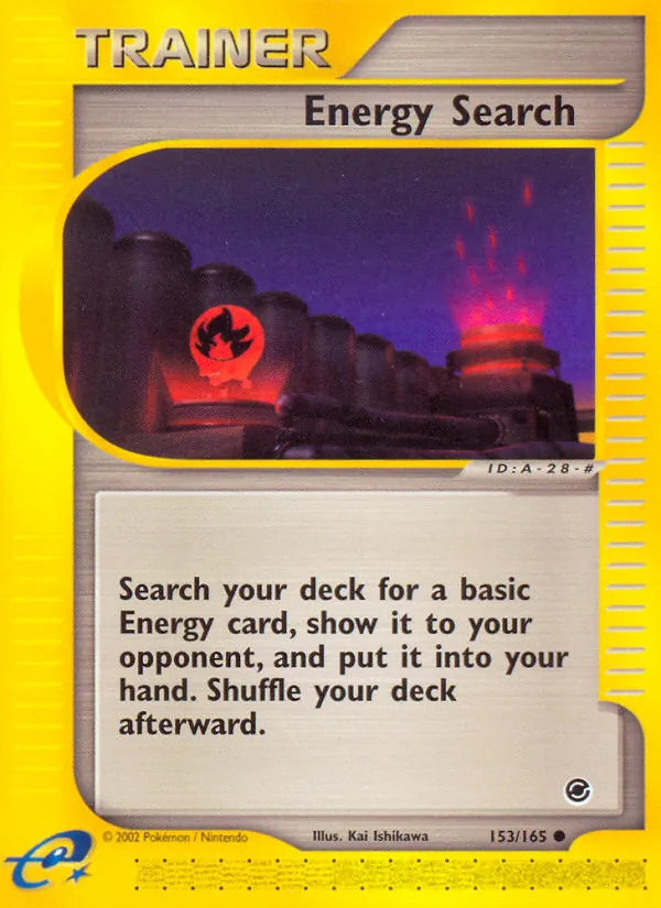 Carta Energy Search, número 153/165 da coleção Expedition Base Set