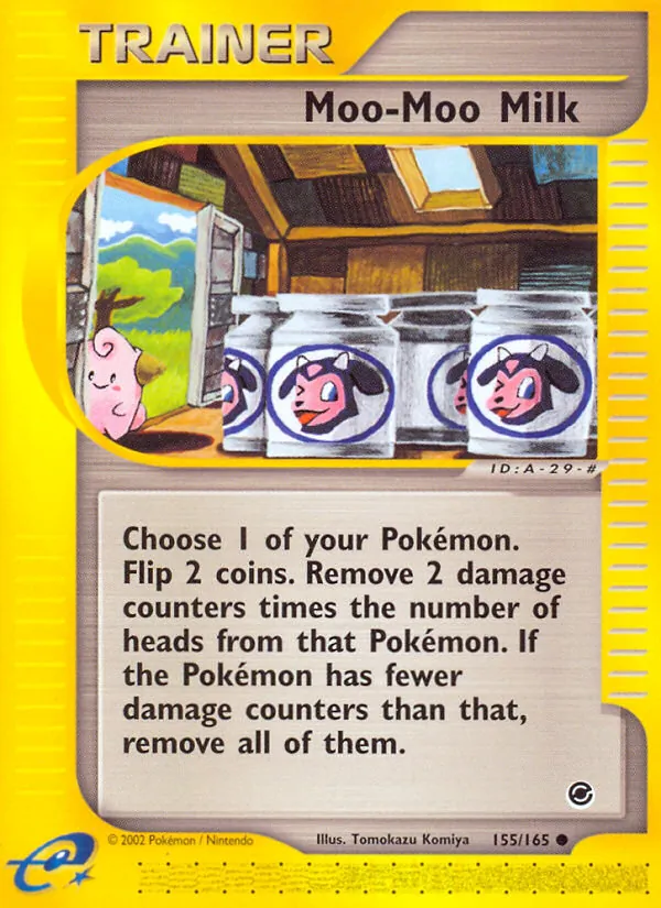 Carta Moo-Moo Milk, número 155/165 da coleção Expedition Base Set