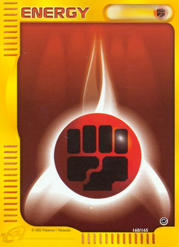 Carta Fighting Energy, número 160/165 da coleção Expedition Base Set