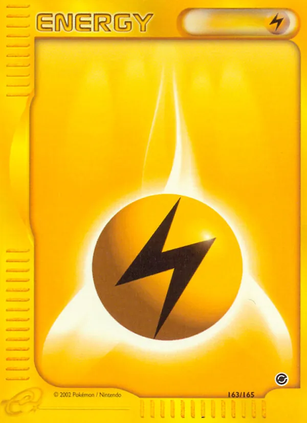 Carta Lightning Energy, número 163/165 da coleção Expedition Base Set
