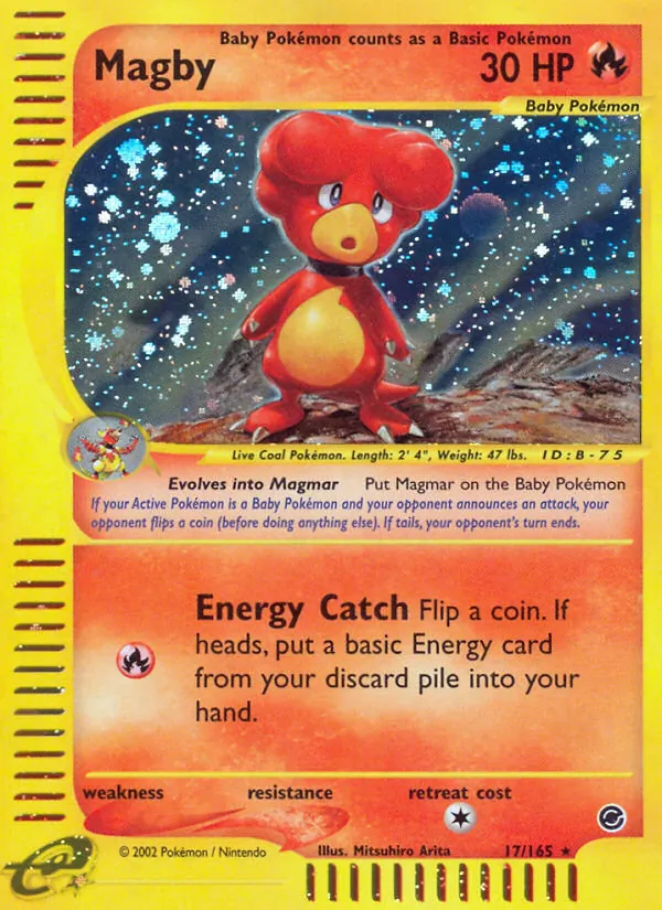 Carta Magby, número 17/165 da coleção Expedition Base Set