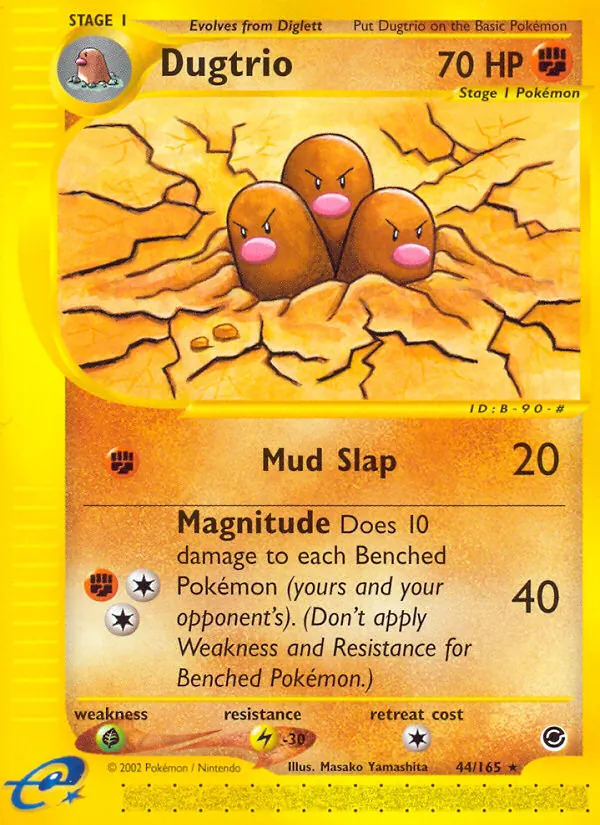 Carta Dugtrio, número 44/165 da coleção Expedition Base Set