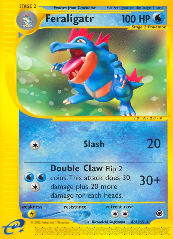 Carta Feraligatr, número 46/165 da coleção Expedition Base Set