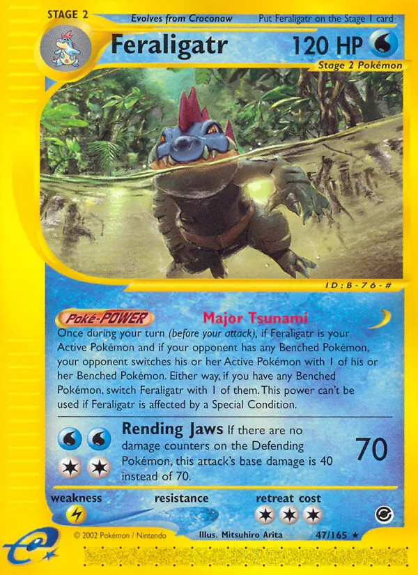 Carta Feraligatr, número 47/165 da coleção Expedition Base Set