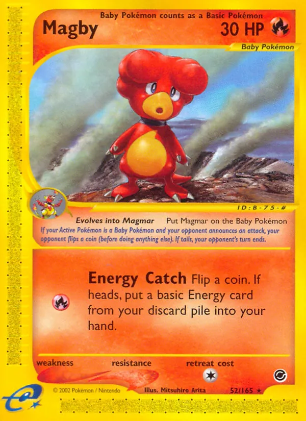 Carta Magby, número 52/165 da coleção Expedition Base Set
