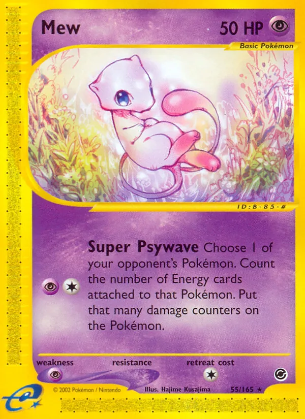Carta Mew, número 55/165 da coleção Expedition Base Set