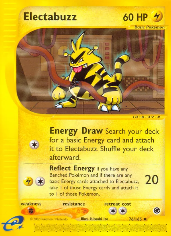 Carta Electabuzz, número 76/165 da coleção Expedition Base Set