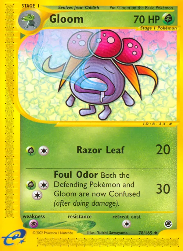 Carta Gloom, número 78/165 da coleção Expedition Base Set